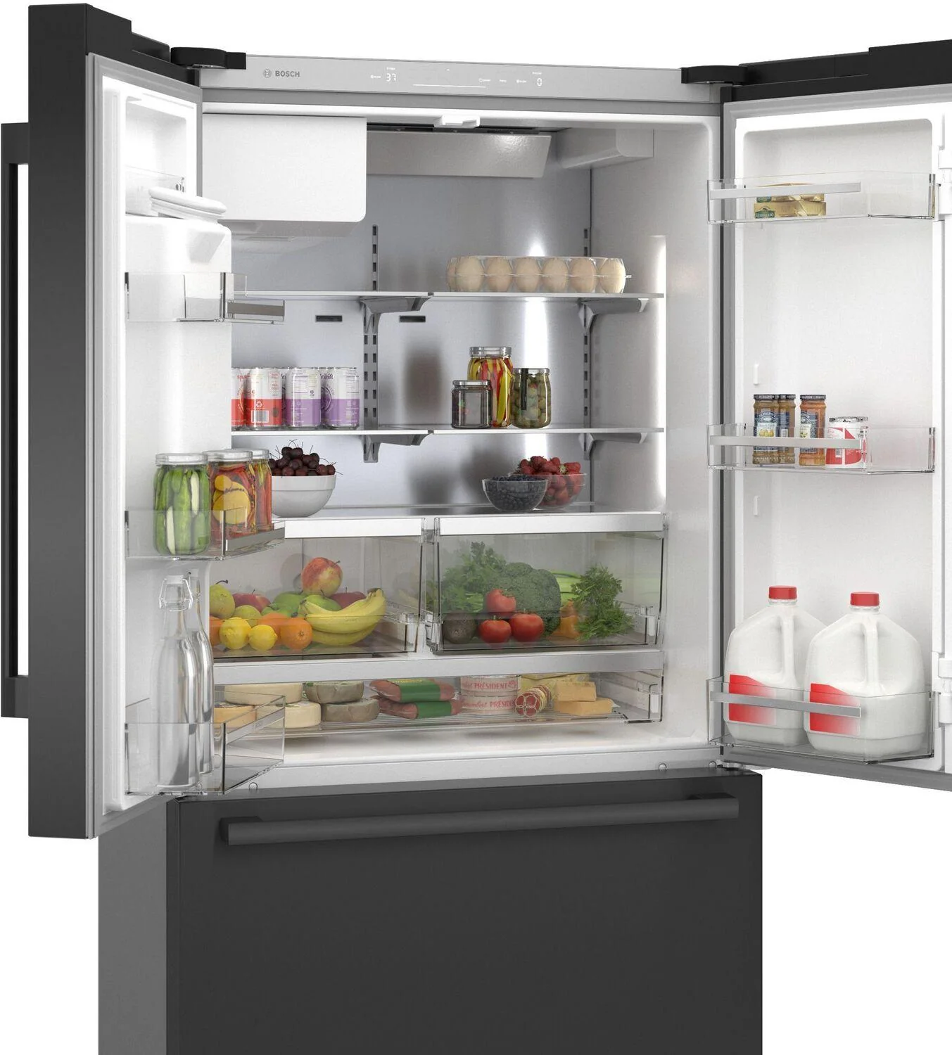 Bosch B36CD50SNB 500 Series French Door Bottom Mount Refrigerator 36" Black Stainless Steel, Total No Frost - Image 5