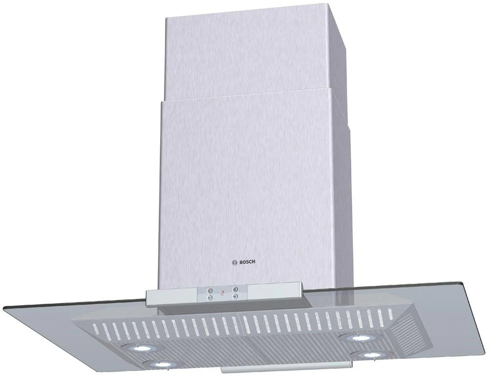 Bosch D1E165RUC 40" Island Chimney Hood Island - Glass Canopy