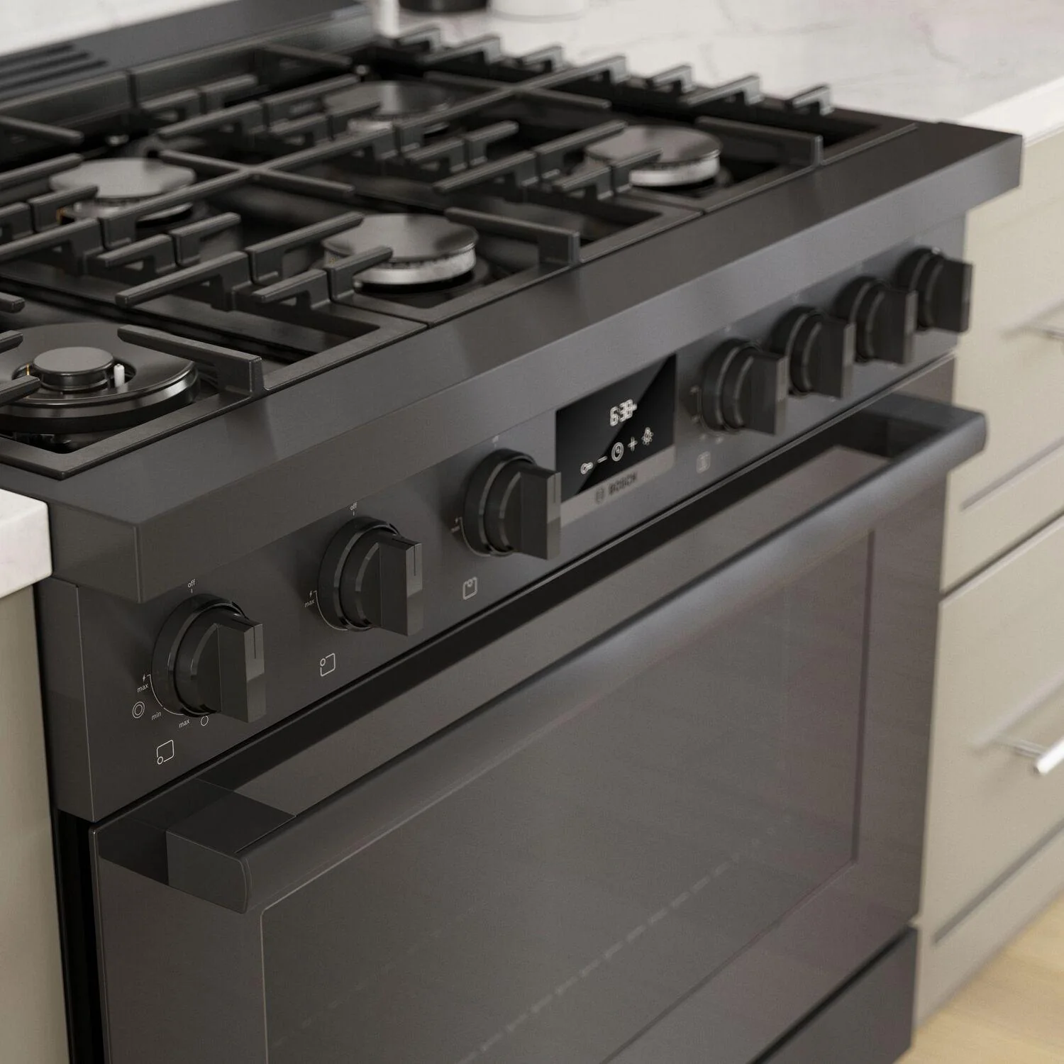 Bosch HDS8645U 800 Series, Dual fuel freestanding range, 36'', Black stainless steel - Image 12