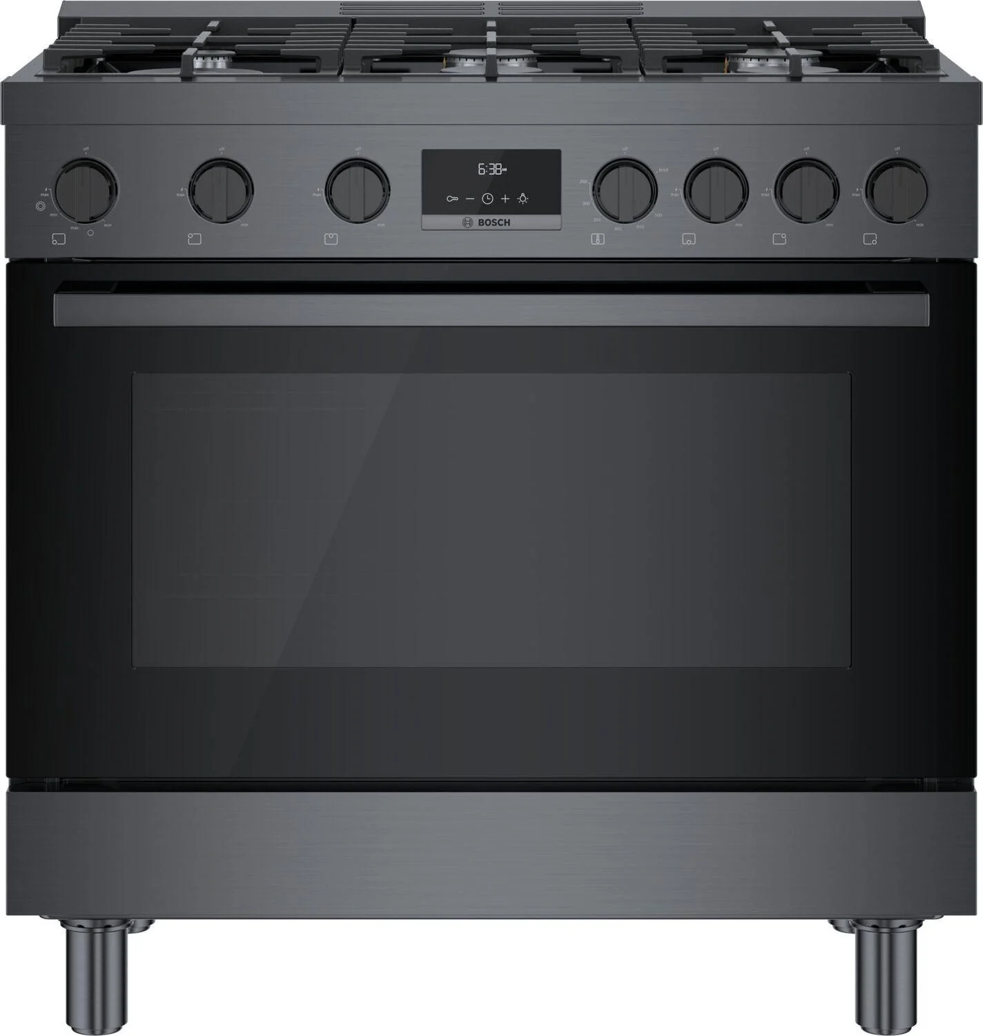 Bosch HGS8645UC 800 Series, Gas freestanding range, 36'', Black stainless steel