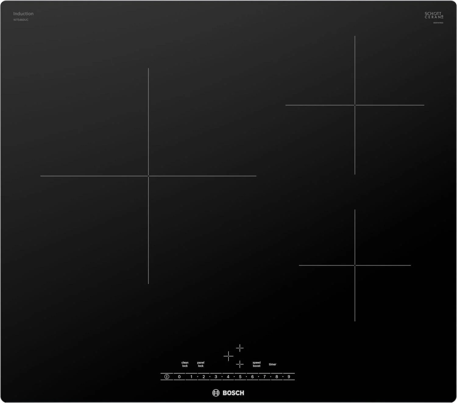 Bosch NIT5460UC 500 Series Induction Cooktop 24" Black, Without Frame