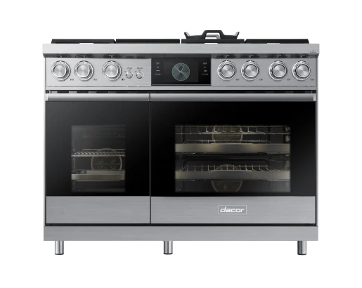 Dacor DOP48C96DLS 48" Pro Dual-Fuel Steam Range, Silver Stainless Steel, Natural Gas & Liquid Propane