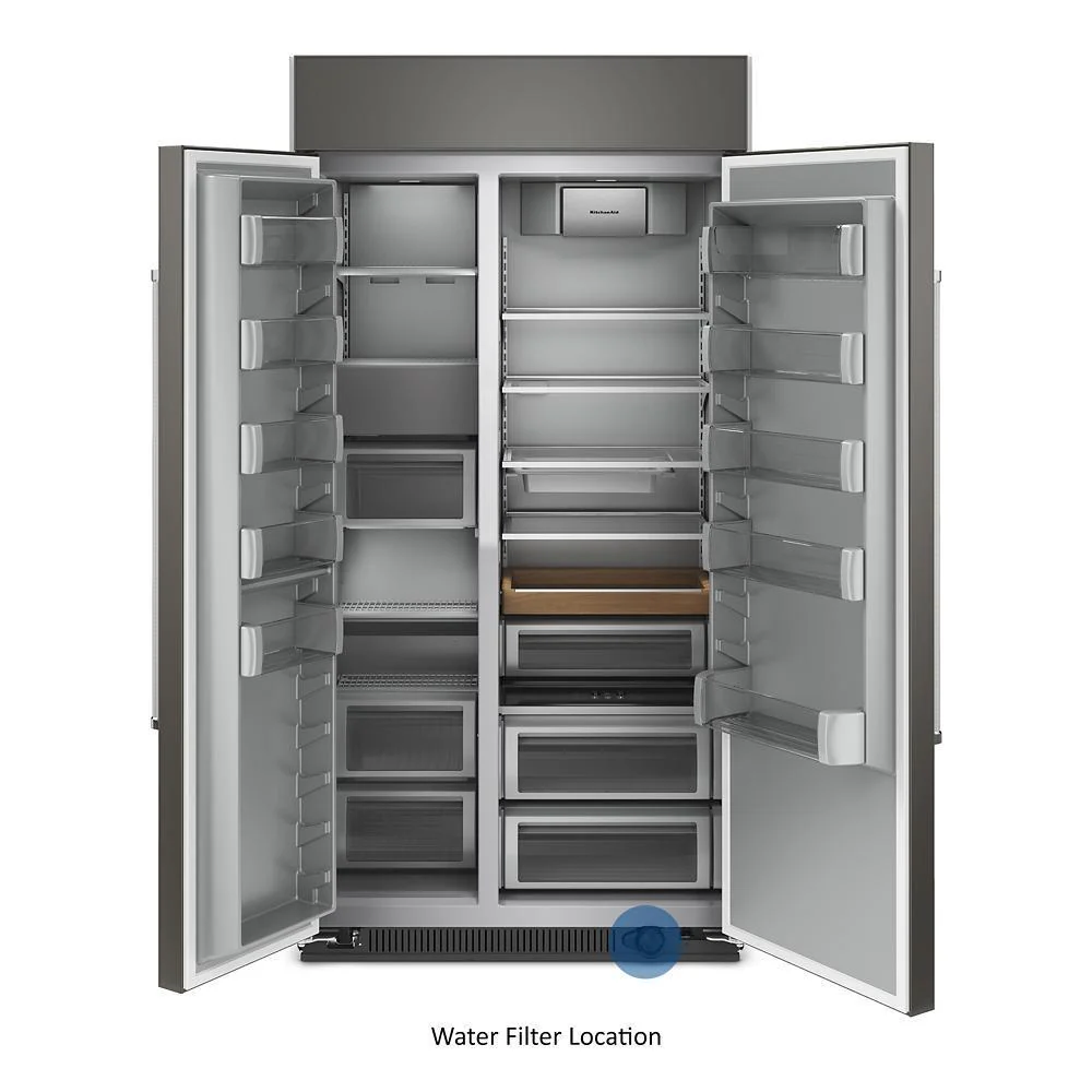 Kitchenaid KBSN702MPA 25.5 Cu Ft. 42" Built-In Side-by-Side Refrigerator with Panel-Ready Doors - Image 4