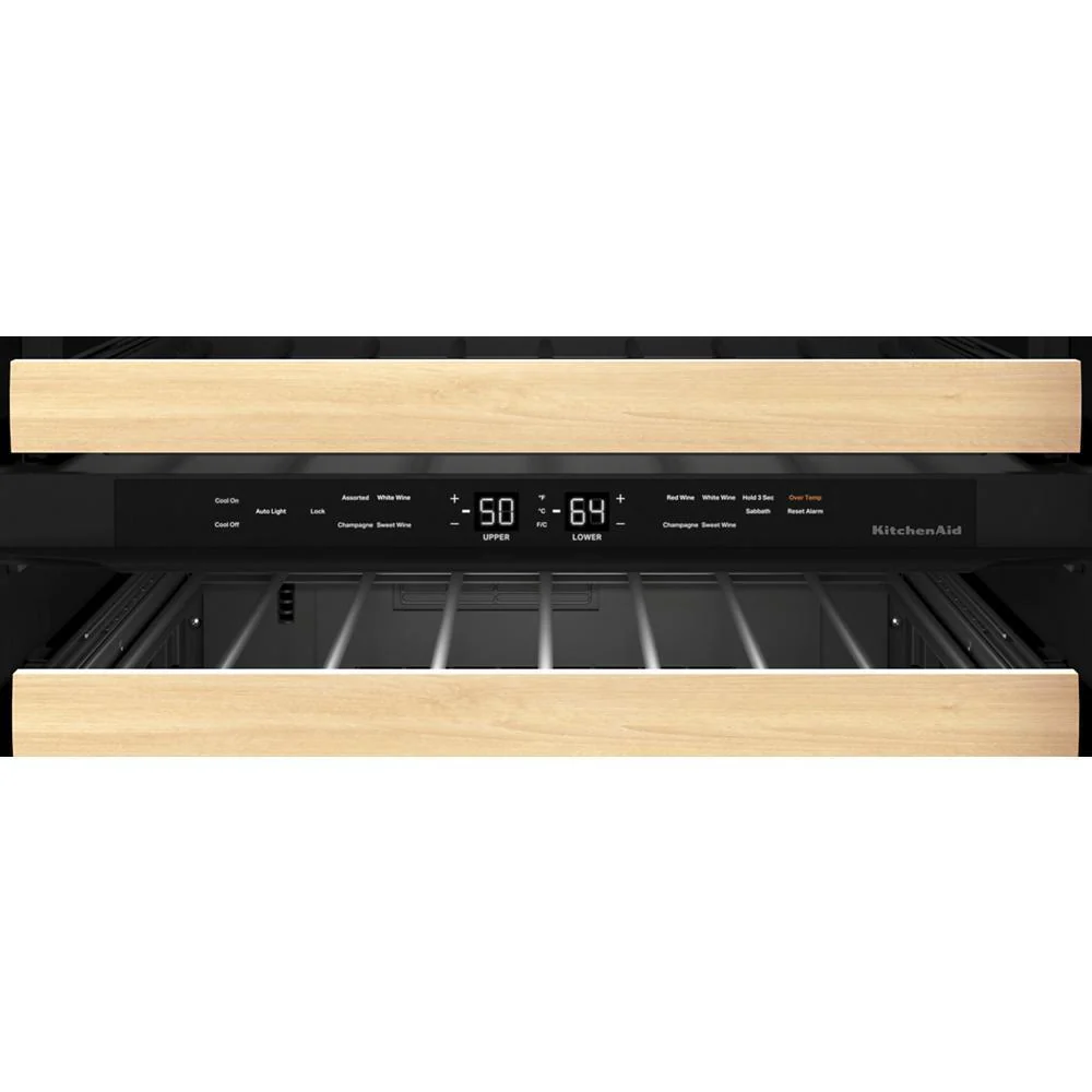 Kitchenaid KUWL214KPA 24" Panel-Ready Undercounter Wine Cellar with Wood-Front Racks - Image 5