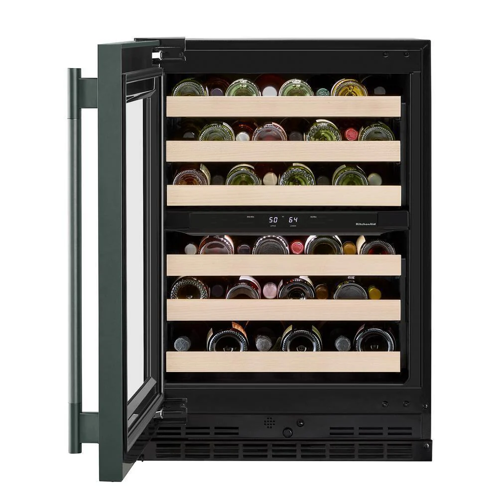 Kitchenaid KUWL524SJP 24" Undercounter Wine Cellar with Full-Extension Wood-Front Racks - Image 3