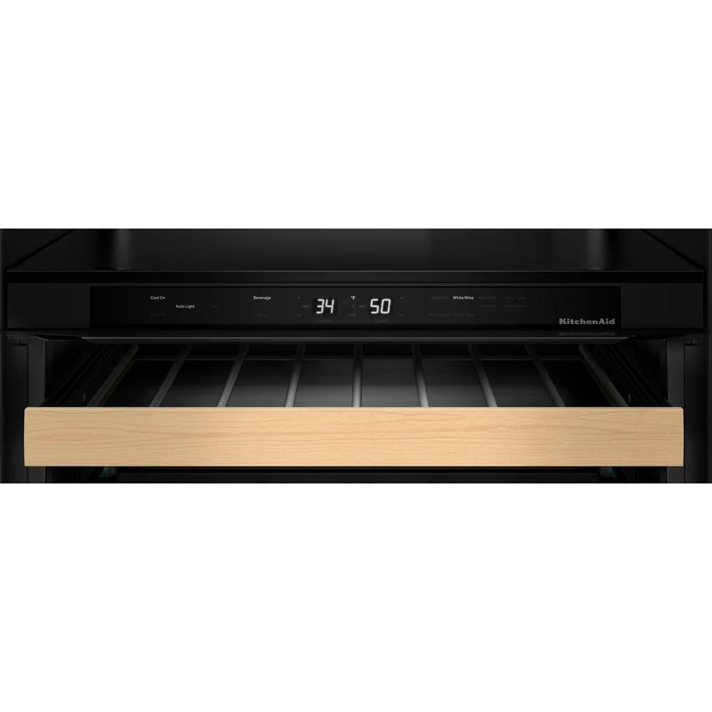 Kitchenaid KUWL524SJP 24" Undercounter Wine Cellar with Full-Extension Wood-Front Racks - Image 6