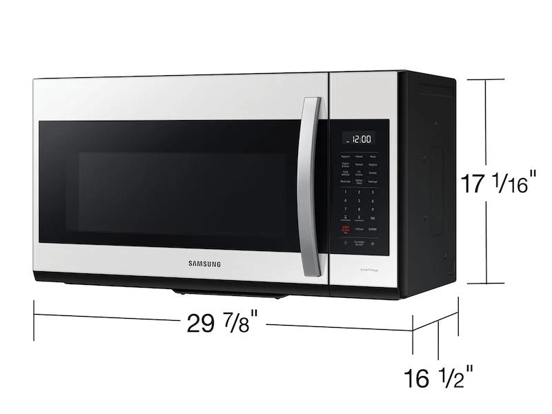Bespoke Smart 1.9 cu. ft. Over-the-Range Microwave with Sensor Cook in White Glass - Image 3