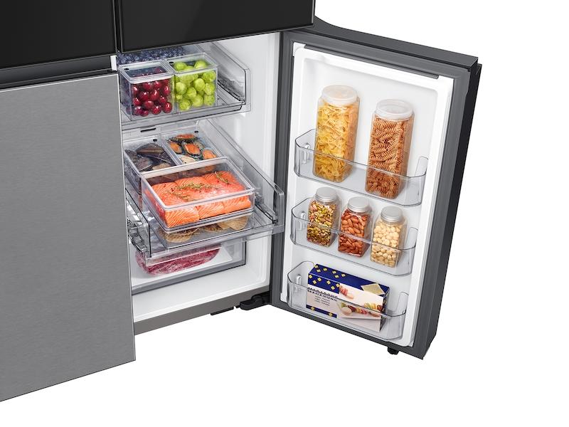 Samsung Bespoke 4-Door Flex™ Refrigerator (29 cu. ft.) with Family Hub™ in Charcoal Glass Top and Stainless Steel Bottom Panels - Image 9