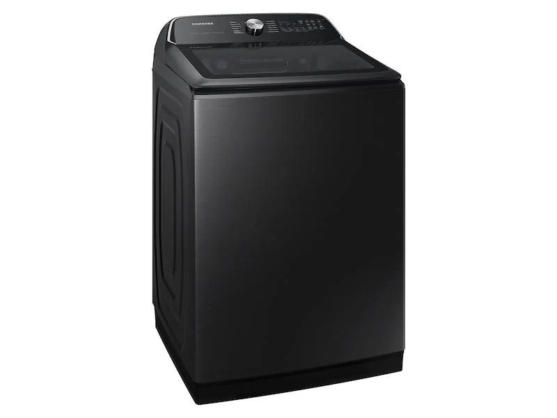 Samsung WA54CG7105AVUS 5.4 cu. ft. Extra-Large Capacity Smart Top Load Washer with ActiveWave™ Agitator and Super Speed Wash in Brushed Black - Image 4