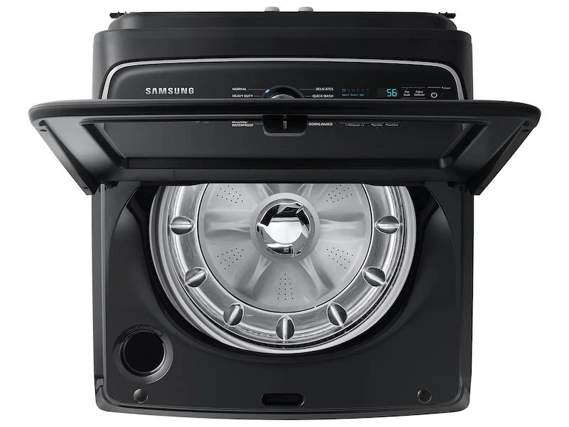 Samsung WA54CG7105AVUS 5.4 cu. ft. Extra-Large Capacity Smart Top Load Washer with ActiveWave™ Agitator and Super Speed Wash in Brushed Black - Image 7