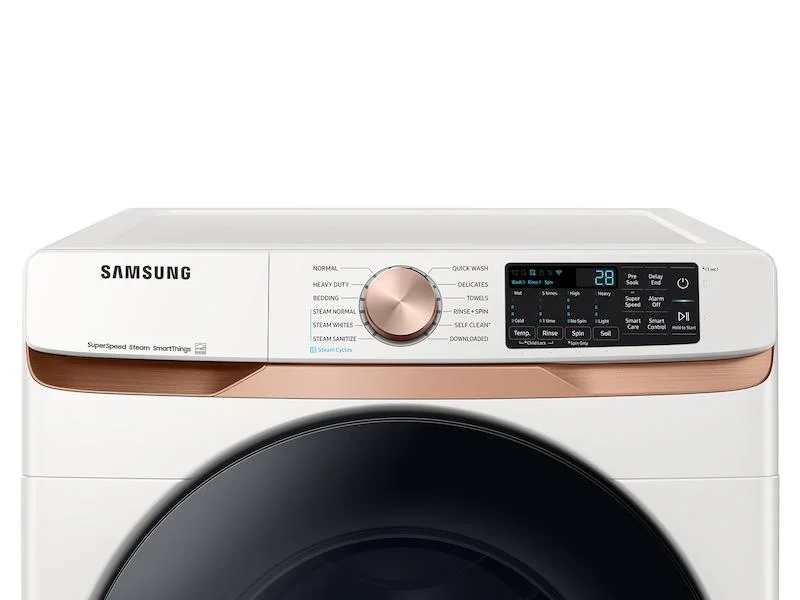 Samsung WF50BG8300AEUS 5.0 cu. ft. Extra Large Capacity Smart Front Load Washer with Super Speed Wash and Steam in Ivory - Image 3