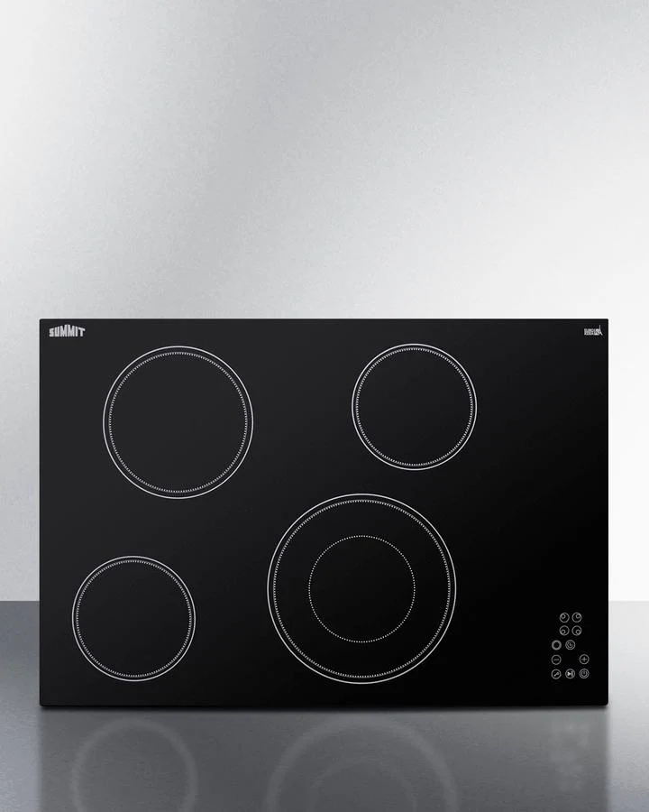 Summit CR4B30T11B 30" Wide 208-240v 4-burner Radiant Cooktop