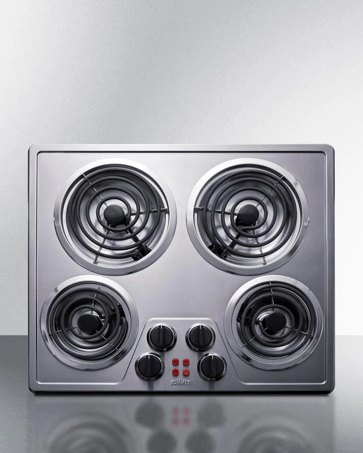 Summit CR4SS24 24" Wide 240v 4-burner Coil Cooktop