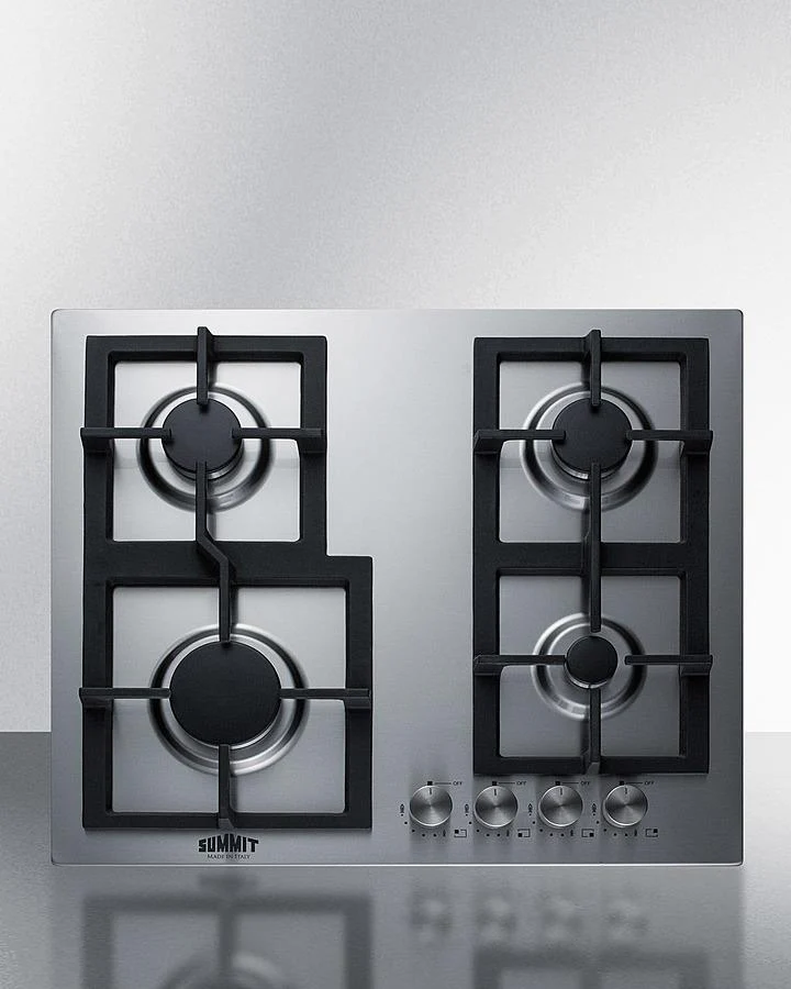 Summit GCJ4SS 24" Wide 4-burner Gas Cooktop In Stainless Steel