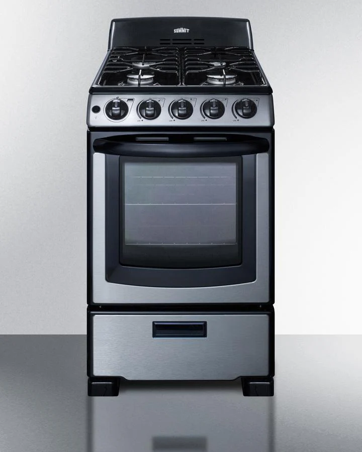 Summit PRO201SS 20" Wide Gas Range