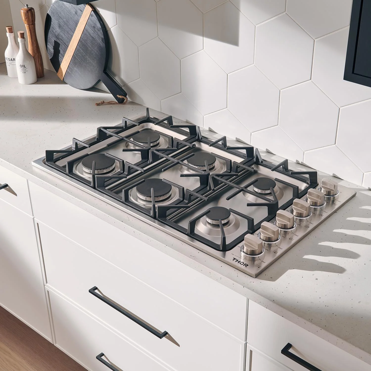 TGC3601 Thor Kitchen 36 Inch Professional Drop-in Gas Cooktop In Stainless Steel - Image 7