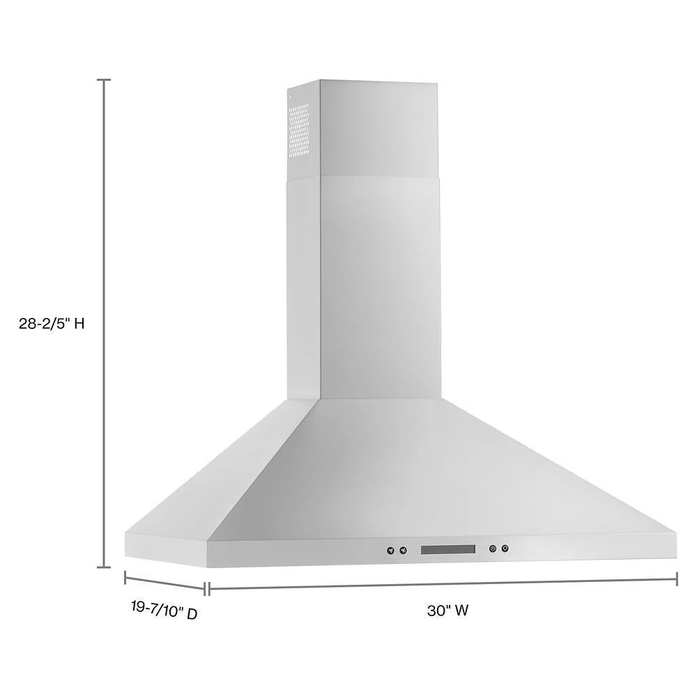Whirlpool WVW93UC0LZ 30" Chimney Wall Mount Range Hood with Dishwasher-Safe Grease Filters - Image 8
